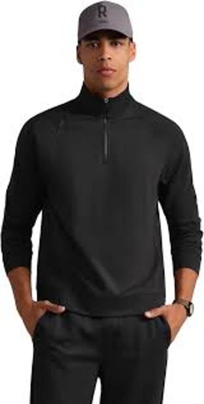 RHONE Dreamstate ¼ Zip Pullover Minimalist Athletic Capsule Pure Black white NWT